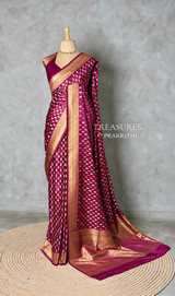 Burgundy Satin silk Saree - PBRKIV6