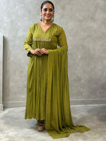 Green crepe silk salwar set - SLN06