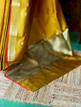 Olive Green Semi Raw mango silk saree- PBR50D