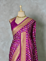 Magenta Satin silk Saree - PBRKIV6B