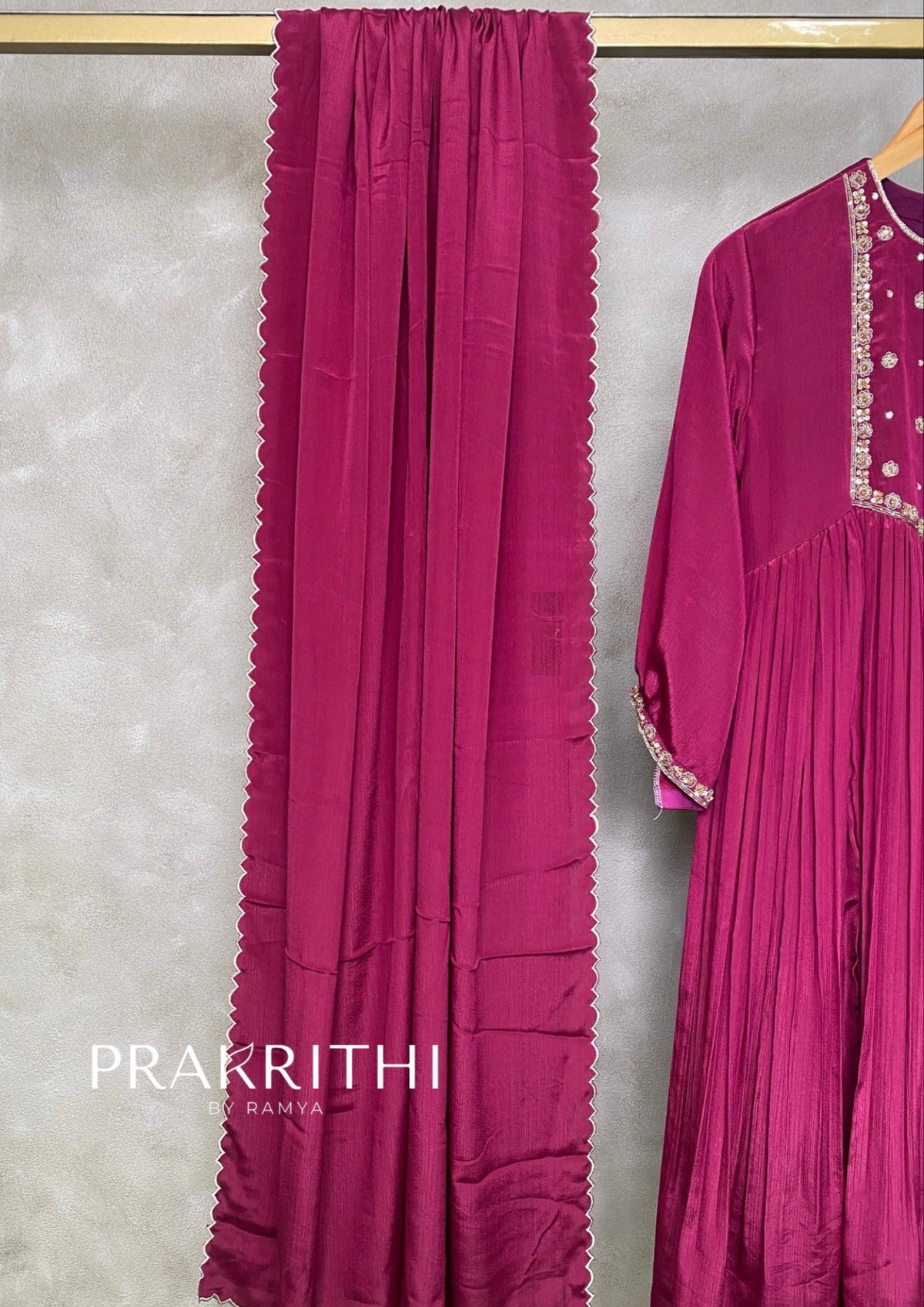 Deep wine salwar set - SNL38