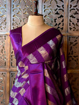 Violet Banarasi Crape silk saree - PBRHC8