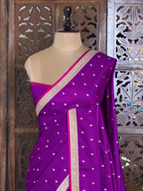 Purple Mashru Banarasi silk Saree - PBRRAH2B