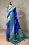 Royal blue and Aqua blue Dola silk saree- PBRSB2O