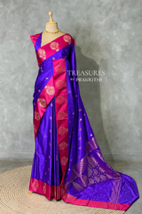 Violet and Magenta satin Banarasi silk saree - PRAZ6E