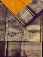 Yellow and Deep Purple kanchipuram silk saree- PSSR202