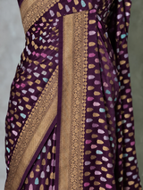 Deep Purple Satin silk Saree - PBRKIV6C