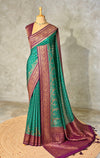 Aqua green and Violet Georgette saree- PBRSB1E