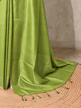 Green semi tusser silk saree - PBRSS3