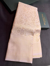 Pastal Nude lavender Soft satin brocade Silk Saree - PBRMJ8