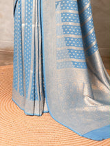 Light Blue Banarasi Georgette Saree - PBRH2DN3