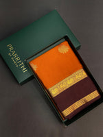 Mustard Yellow and purple kanchipuram silk saree- PSSR206