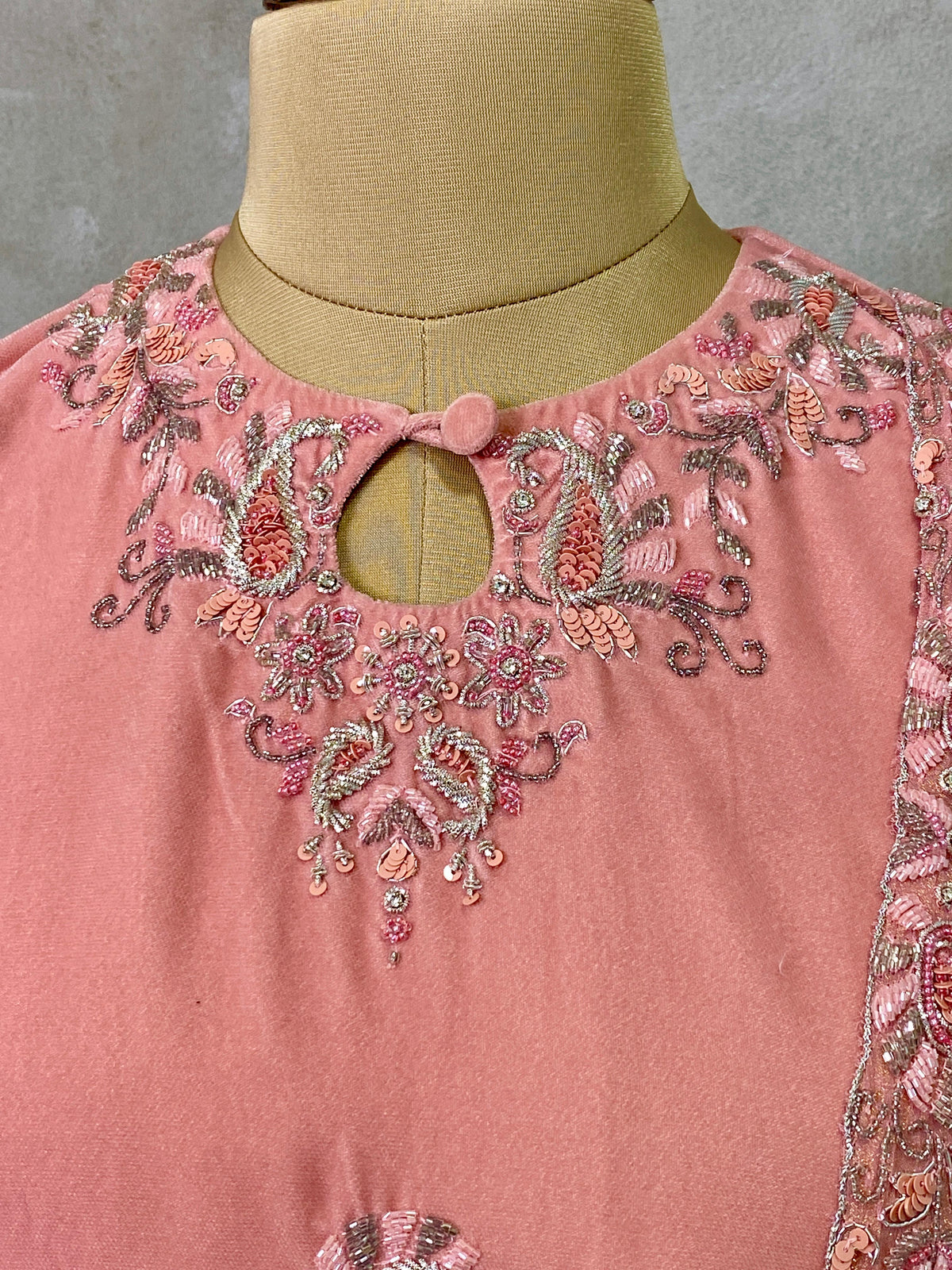 Pink premium velvet salwar set - SLV08