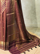 Deep Purple Viscose Tissue Silk Saree - PBRATH9D