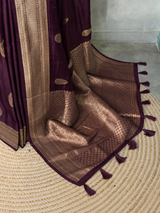 Deep wine Viscose Silk Saree - PBRATH5D