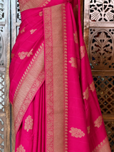 Rani pink Premium Tusser Silk Saree - PBRATH5A