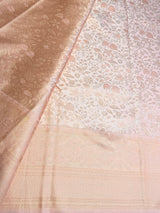 Pastal Peach Soft satin brocade Silk Saree - PBRMJ7