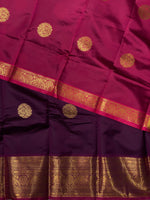 Wine and purple semi kanchipuram soft silk saree - PSSN3