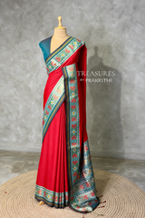 Red pochampalli silk Saree - PBRKIV4