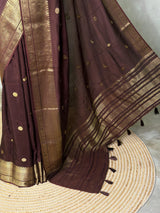 Brown Pure Viscose Silk Saree - PBRATH1A