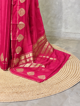 Peachish Pink crape silk saree - PBRNAK2N