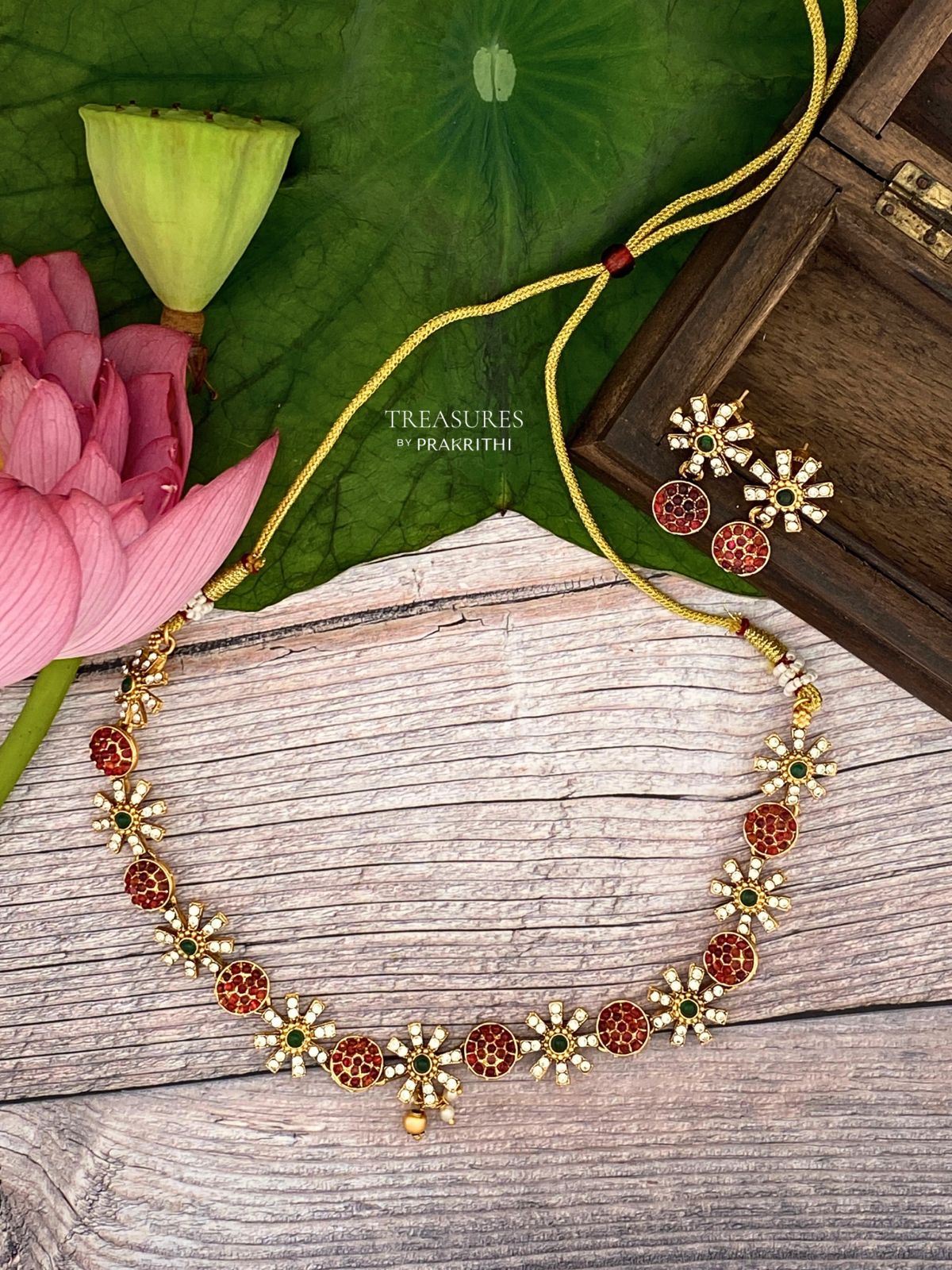 Ruby Blossom Necklace-JN45
