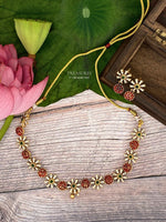 Ruby Blossom Necklace-JN45