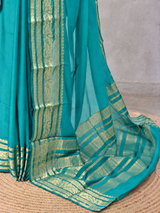 Blue mysore crepe Silk Saree - PBRMJ10D