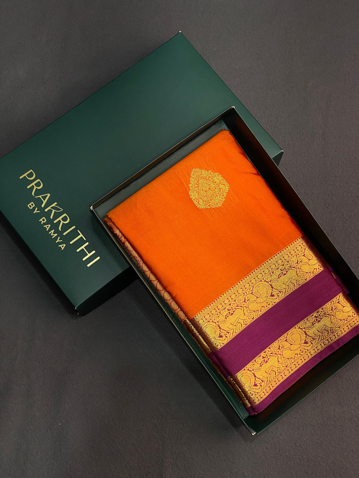 Mustard Yellow and Purple kanchipuram silk saree- PSSR204