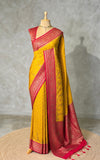 Yellow and rani pink Georgette saree- PBRSB1I