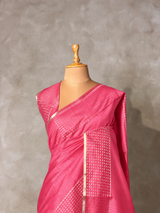 Dark Pink semi tusser silk saree - PBRSS3E
