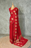 Red crape silk saree - PBRNAK2B