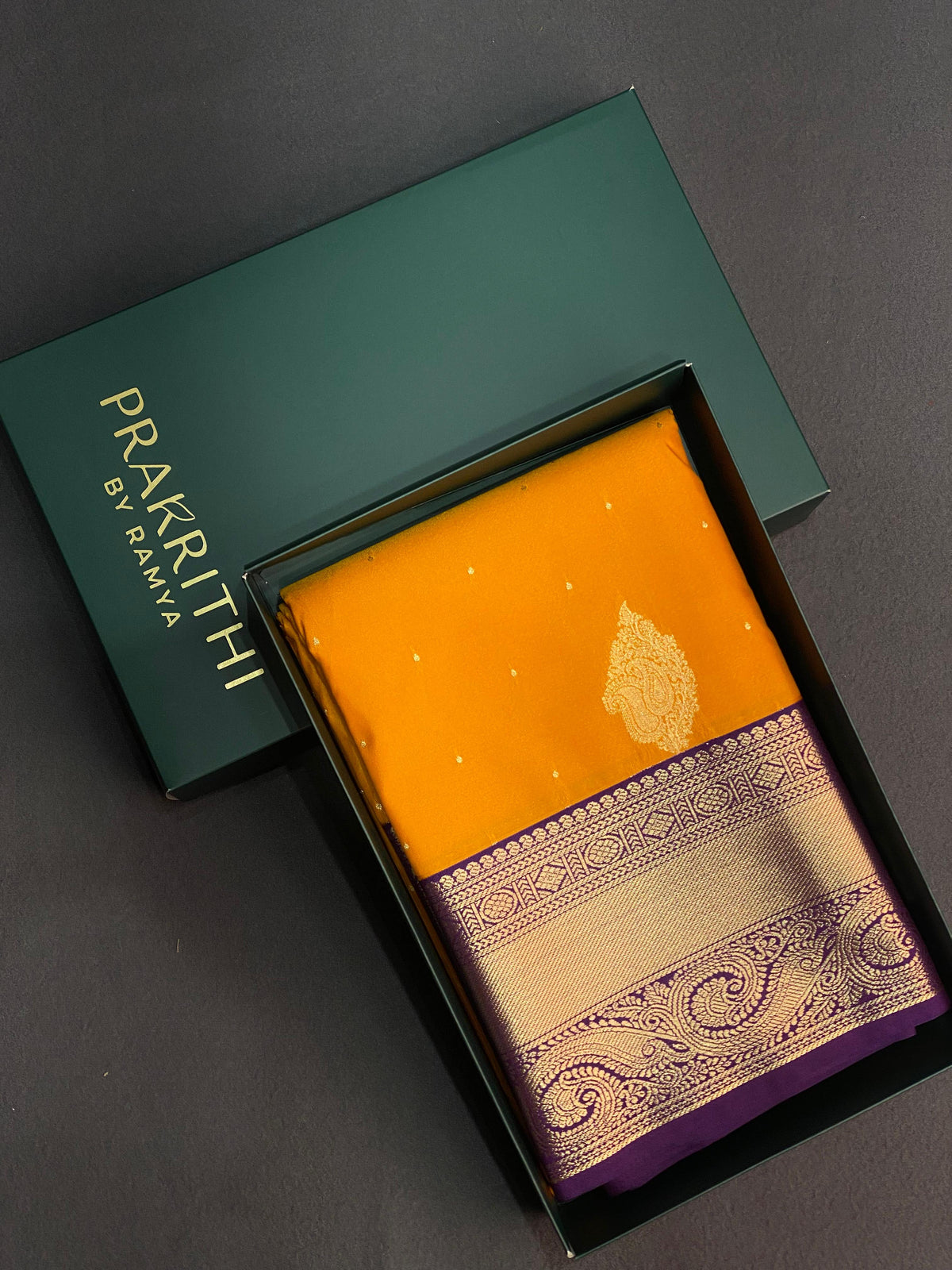 Yellow and Deep Purple kanchipuram silk saree- PSSR202