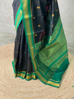 Black and Green Chanderi saree- PCS06B
