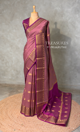 Onion Pink and Magenta semi kanchipuram soft silk saree - PSSN229