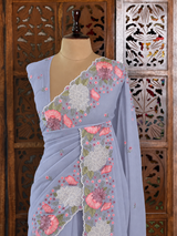 Lavender Crush Georgette Saree - PBRCHAND1C