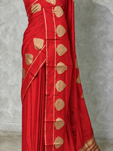 Red crape silk saree - PBRNAK2B