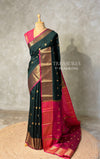 Sandal and Magenta semi kanchipuram soft silk saree - PSSN228