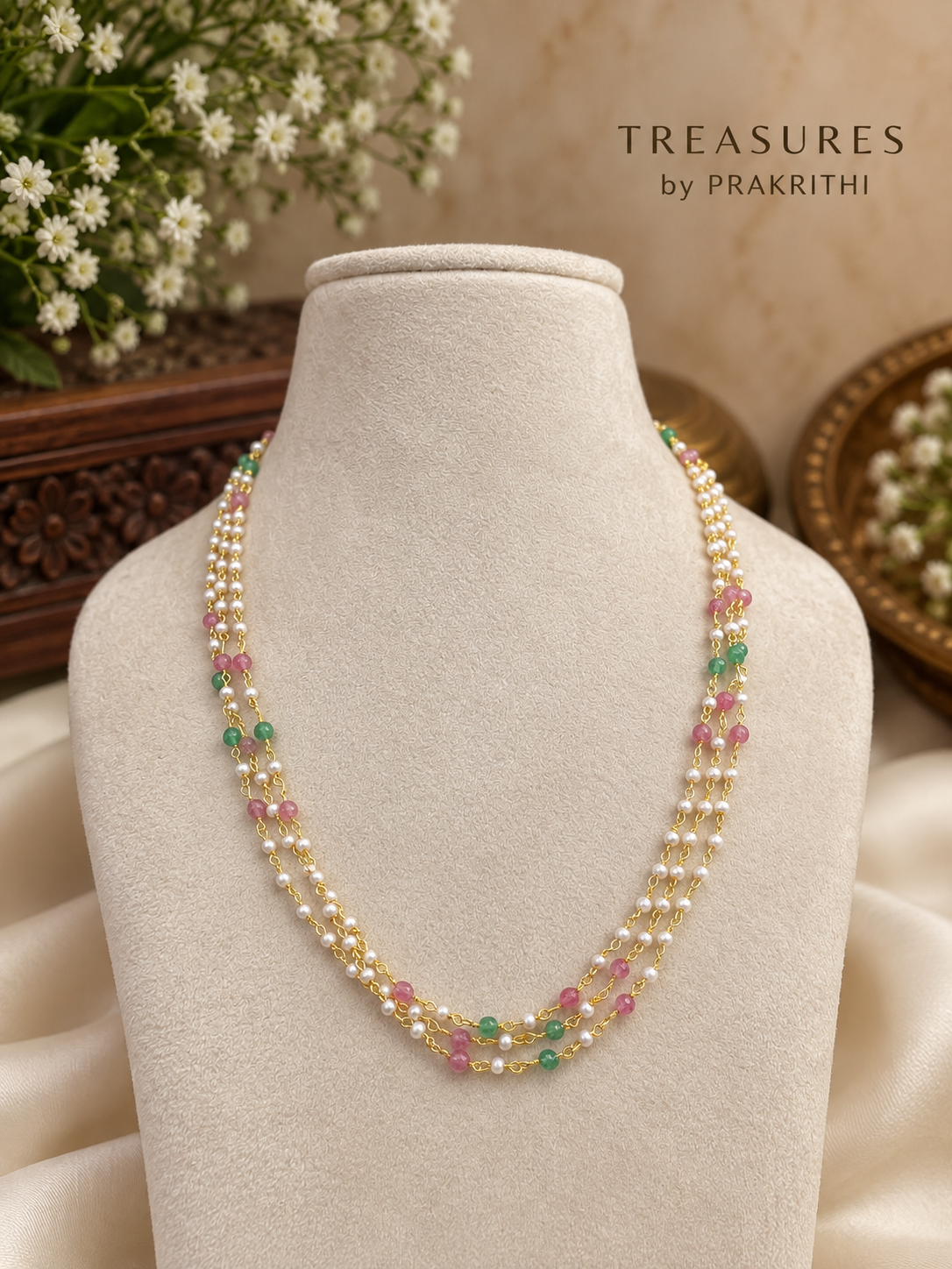 Elegant layerd pearl chain - JWN8