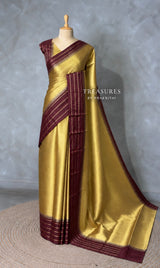 Gold and maroon tissue banarasi Saree - PFAZ25