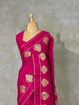 Rani pink crape silk saree - PBRNAK2J