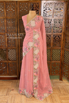 Peach Crush Georgette Saree - PBRCHAND1B