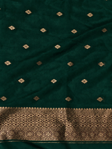 Bottle green Banarasi crape silk saree - PBRNAK3E