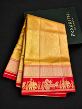 Gold and red Tissue Kanchipuram saree- PBRIDEL9