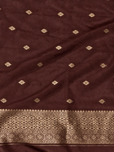 Brown Banarasi crape silk saree - PBRNAK3B