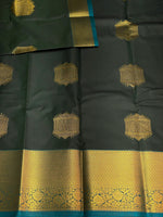 Green and blue silk saree- SS1