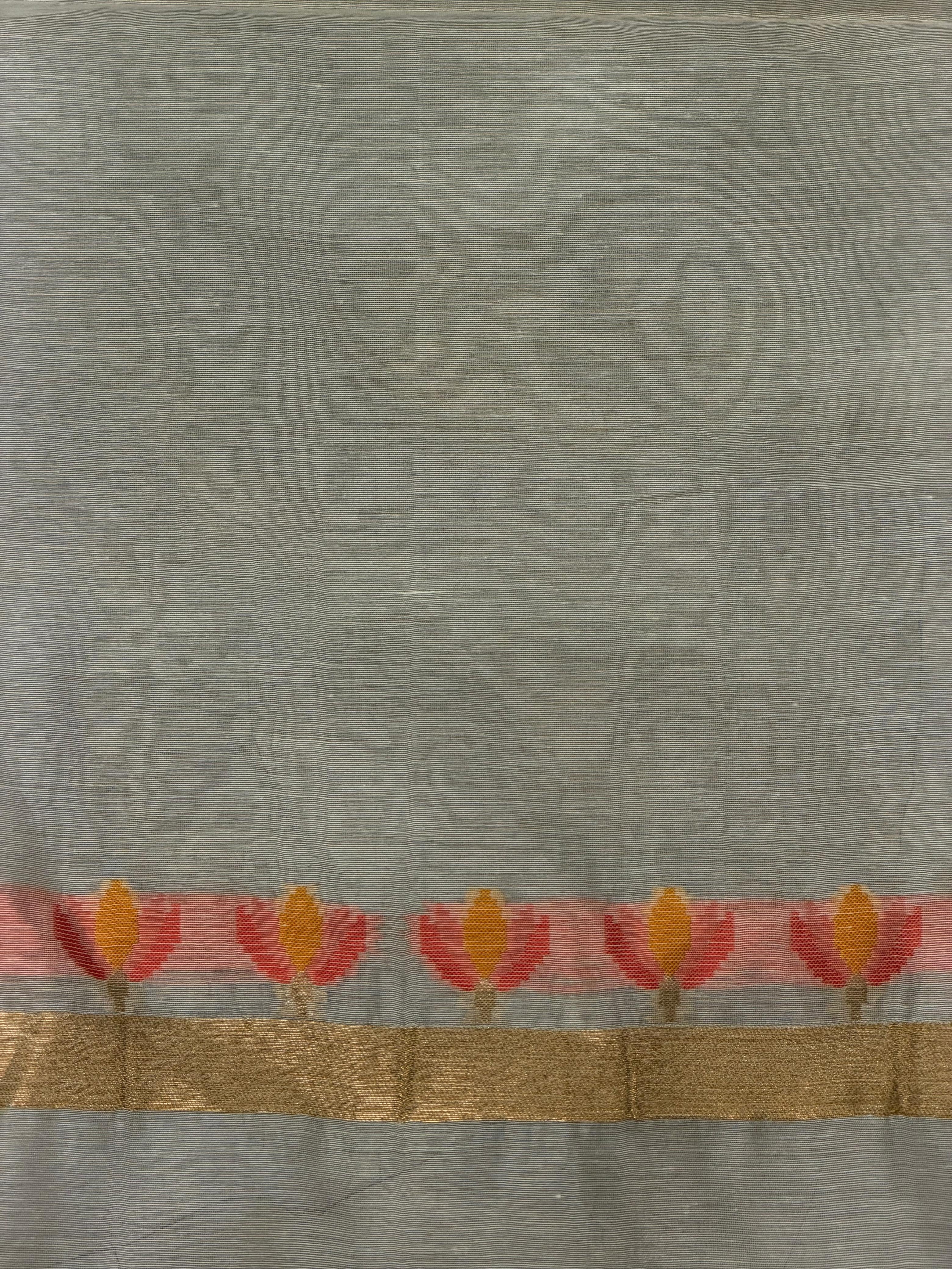 Sandal Chanderi silk cotton Jamdani woven saree- PBRJ19