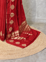 Red crape silk saree - PBRNAK2B
