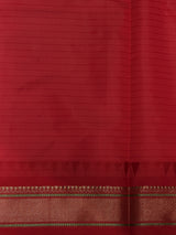 Dark wine and Red Silk saree - PBRZU7B