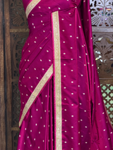Light wine shade Mashru Banarasi silk Saree - PBRRAH2C